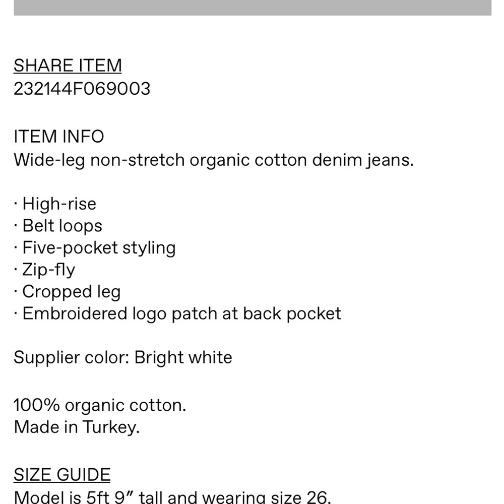 GANNI Wide Leg Cropped Jeans in White - Picture 5 of 9